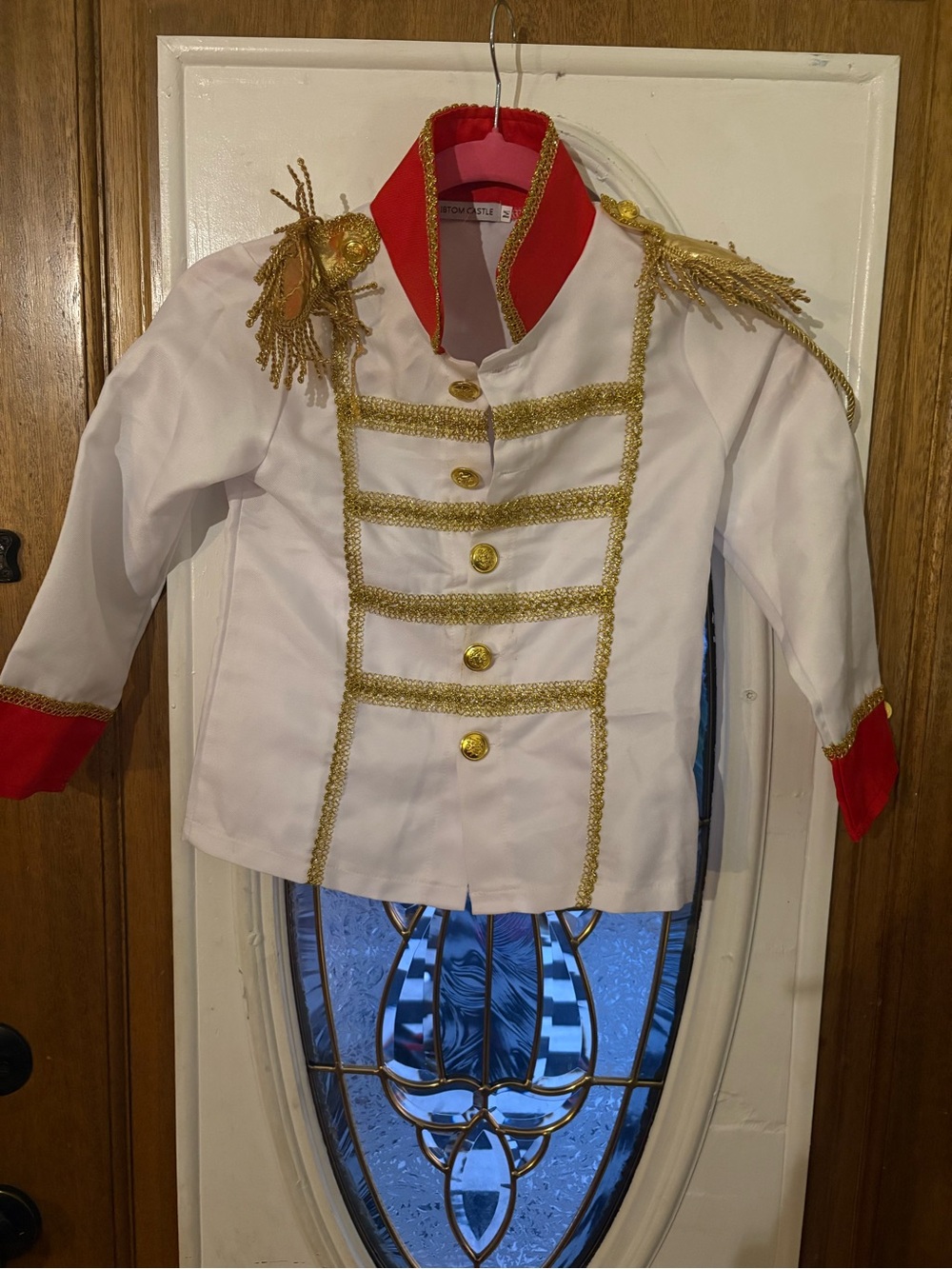 Disney White and Red Kids Military-style Theater Jacket with Gold Trim
